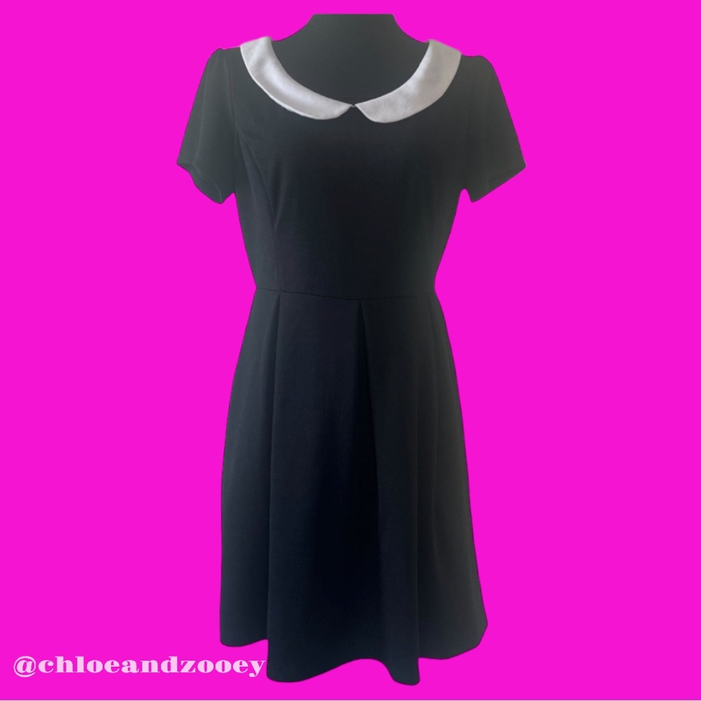 MODCLOTH Y2K Record Swap Dress Wednesday Addams Sunny Girl Goth Alt-Girl Vintage